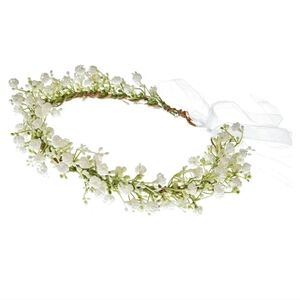 Artificial Baby Breath Gree Adjustable Flower Girl Crown